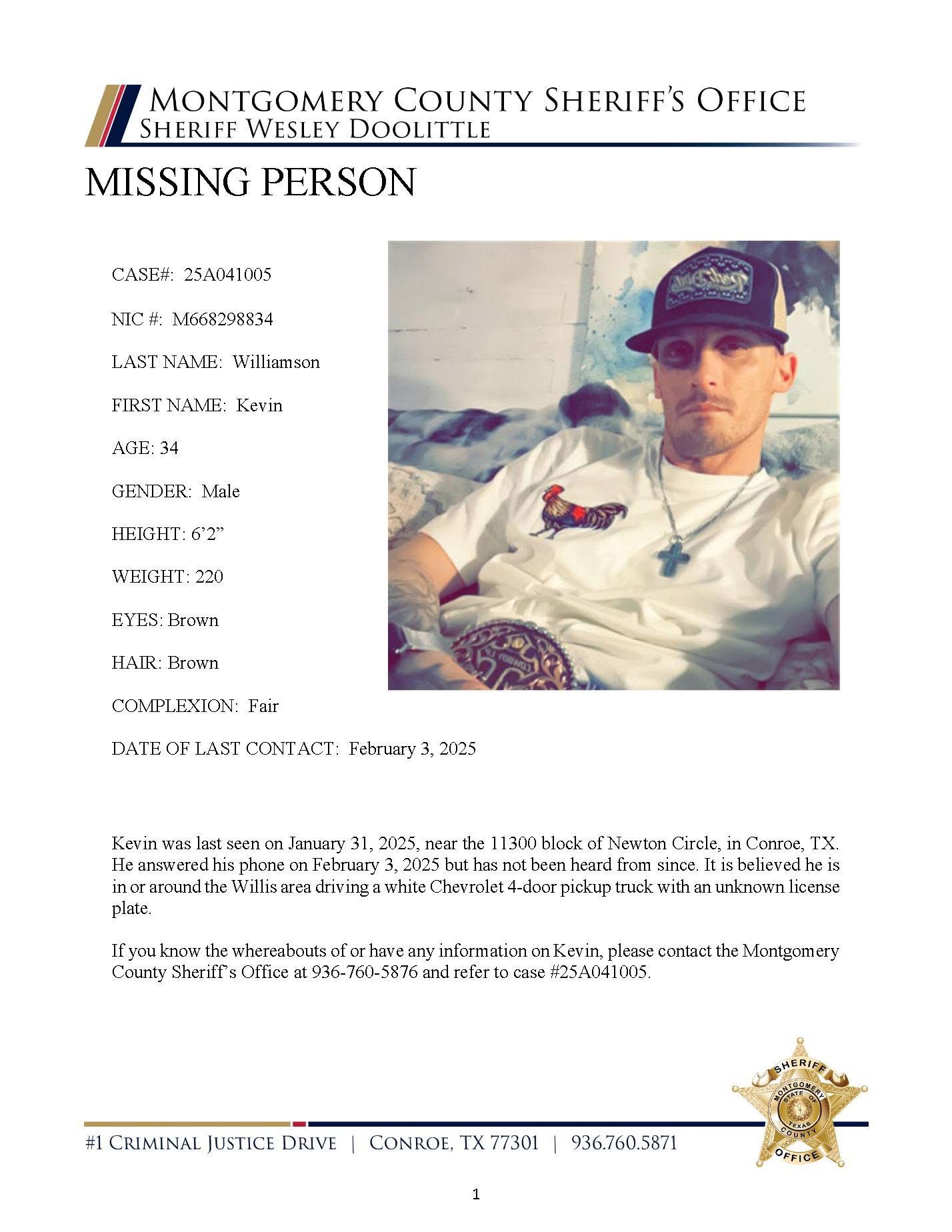 Missing Man in Conroe