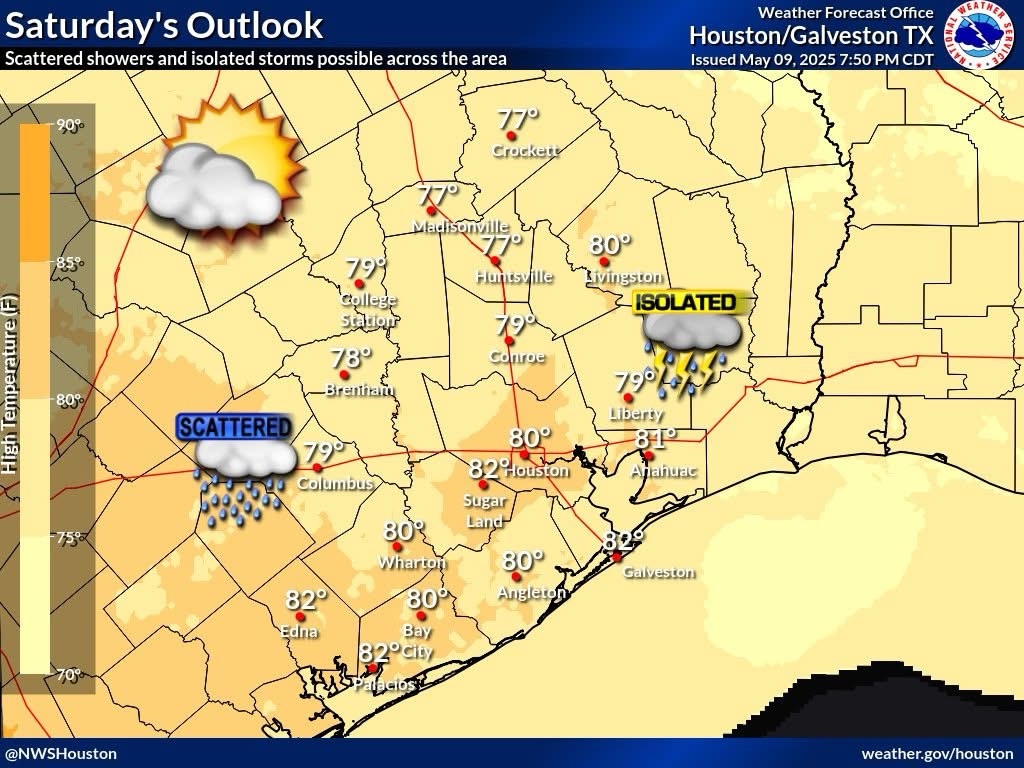 Lake Livingston Weather Forecast for Saturday, May 10, 2025